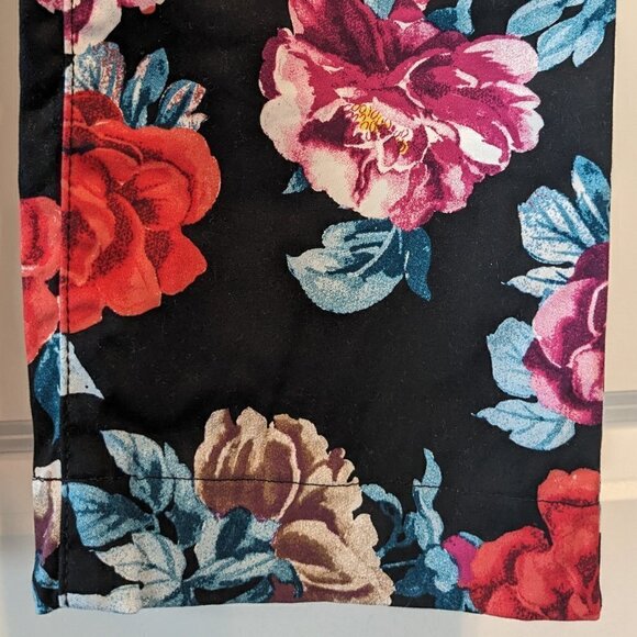 Chico's Jeggings Black Floral Stretch Button Pants Chicos Size 3R Womens 16R - Picture 10 of 16